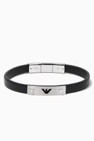 EA Eagle Bracelet in Leather & Steel EA Eagle Bracelet in Leather & Steel