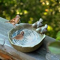 Flower Shaped Bird Feeder Bowl, Creative Resin Bird Bathtub, Garden Resin Ornaments, Bird Seed Feeding Bowl And Water Station, Ornaments Decoration For Indoor Desktop Outdoor Lawn Yard Garden Lightinthebox