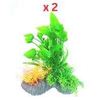 Aquarium Plastic Plant - M514-W13XH13 Cm Pack Of 2