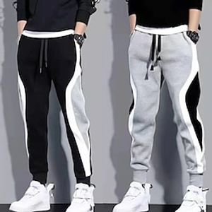 Men's Sweatpants Joggers Patchwork Pocket Drawstring Color Block Comfort Breathable Outdoor Daily Going out Fashion Casual Black Grey Lightinthebox