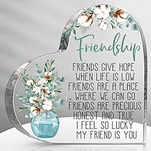 Inspirational Friendship Acrylic Heart Ornament - Perfect Gift for Birthdays, Holidays, and Home Decor Lightinthebox