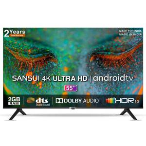 Sansui 55 Inch 4K Ultra HD Android Frameless Smart LED TV - SS55LT4KW501