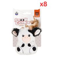 FOFOS Cow Floppy Crinkle Cat Toy (Pack Of 8)