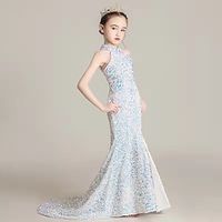 Kids Toddler Little Girls' Dress Plain Sheath Dress Wedding Special Occasion Sequins Lace Sparkle Black Maxi Sleeveless Princess Cute Dresses Fall Winter Slim 1 PC Lightinthebox - thumbnail