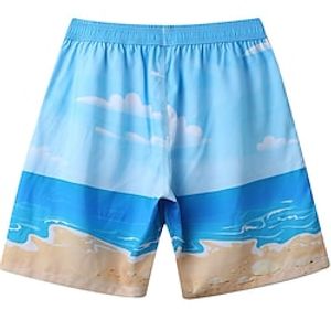 Men's Swim Shorts Swim Trunks Board Shorts Pocket Drawstring Elastic Waist Graphic Clouds Comfort Breathable Knee Length Casual Daily Holiday Stylish Classic Sky Blue Lightinthebox