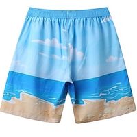 Men's Swim Shorts Swim Trunks Board Shorts Pocket Drawstring Elastic Waist Graphic Clouds Comfort Breathable Knee Length Casual Daily Holiday Stylish Classic Sky Blue Lightinthebox - thumbnail