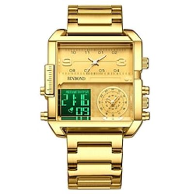Binbond Popular Creative Super Large Dial Multifunctional Sports Quartz Men's Square Watch Time Night Light Running Temple Alarm Lightinthebox