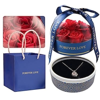 Preserved Rose Romantic for Her, Unique Birthday Gift for Mom Grandma Grilfriend Women Wife Valentines Gift, Only Gift Box, Without Necklace Earrings miniinthebox