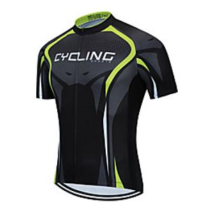 21Grams Men's Short Sleeve Cycling Jersey Summer Spandex Polyester Black  Yellow Bike Jersey Top Mountain Bike MTB Road Bike Cycling Quick Dry Moisture Wicking Breathable Sports Clothing Apparel Lightinthebox