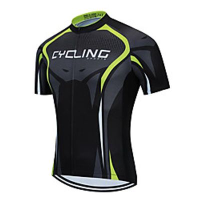 21Grams Men's Short Sleeve Cycling Jersey Summer Spandex Polyester Black  Yellow Bike Jersey Top Mountain Bike MTB Road Bike Cycling Quick Dry Moisture Wicking Breathable Sports Clothing Apparel Lightinthebox