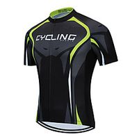 21Grams Men's Short Sleeve Cycling Jersey Summer Spandex Polyester Black  Yellow Bike Jersey Top Mountain Bike MTB Road Bike Cycling Quick Dry Moisture Wicking Breathable Sports Clothing Apparel Lightinthebox - thumbnail