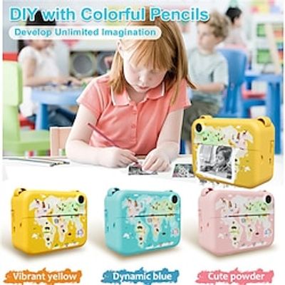 New children's camera mini small SLR Polaroid camera children DIY thermal printing camera Lightinthebox