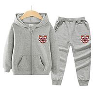 Kids Boys' Sports Suit Clothing Set 2 Pieces Long Sleeve Blue Yellow Blushing Pink Lion Print Street Casual  Daily Street Style Sports Regular Lightinthebox - thumbnail