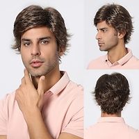 Synthetic Wig Uniforms Career Costumes Princess Curly Bouncy Curl Middle Part Layered Haircut Machine Made Wig 8 inch Dark Brown Synthetic Hair Men's Cosplay Party Fashion Brown Lightinthebox - thumbnail