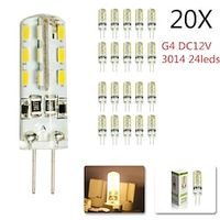 20pcs 10pcs G4 Led Bulb 2W 24led DC12V 3014SMD Saving Mini Silicone Lamp 360Beam Angle Replace halogen Light Spotlight Chandelier miniinthebox