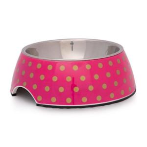 Pawsitiv Round Classic Design Bowl Polka - Pink Medium