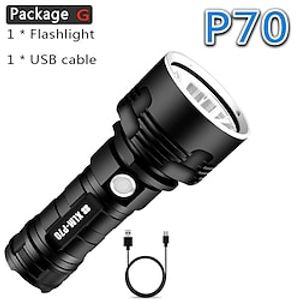 P70 flashlight Flashlight Kits Waterproof 1000 lm LED LED Emitters 3 Mode with Battery and USB Cable Waterproof Portable Professional Windproof Camping  Hiking  Caving Everyday Use Cycling  Bike Lightinthebox