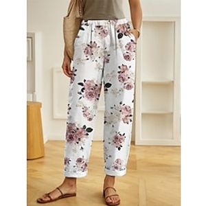 Women's Pants Trousers Long Side Pockets Active Fashion Street Vacation Pink Blue S M Spring   Fall Lightinthebox
