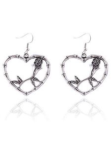 Casual Retro Heart Rose Earrings