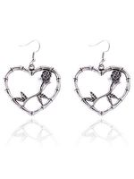 Casual Retro Heart Rose Earrings - thumbnail