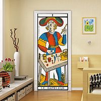 2pcs Self-adhesive Creative Cartoon Poker Door Stickers Living Room Diy Decorative Home Waterproof Wall Stickers miniinthebox - thumbnail