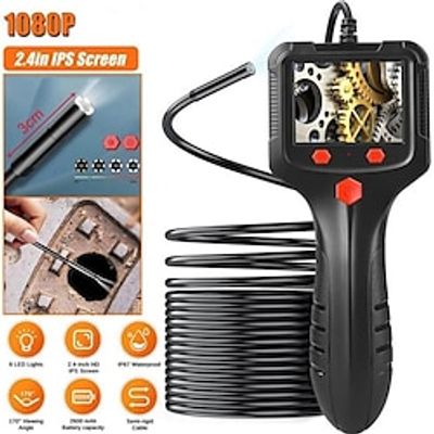2.4 inch IPS HD IPS Screen 1080P Screen Borescope Handheld Endoscope Lens Diameter 8mm IP67 Waterproof With 6 Adjustable LEDS For Auto Repairing Inspection Pipeline Inspection Mechanical Inspection miniinthebox