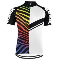 21Grams Men's Short Sleeve Cycling Jersey BlackWhite Zebra Bike Top Mountain Bike MTB Road Bike Cycling Spandex Polyester Breathable Quick Dry Moisture Wicking Sports Clothing Apparel  Athleisure Lightinthebox - thumbnail