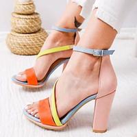 Women's Heels Sandals Gladiator Sandals Roman Sandals Outdoor Daily Chunky Heel Open Toe Elegant Vintage Fashion Faux Leather Ankle Strap Orange Brown Lightinthebox