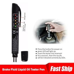 Brake Fluid Liquid Tester Auto Brake Diagnostic Testing Tool Hydraulic Fluid Liquid Oil Moisture Analyzer With 5 LED Indicators Brake Testing Tool Lightinthebox