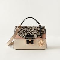 Charlotte Reid Animal Print Satchel Bag with Detachable Strap