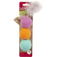 Petlinks Wacky Woolies Set of 3 Wool Felt Cat Toys - Color May Vary