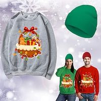 Christmas Santa Claus Hat Ugly Christmas Sweater / Sweatshirt Sweatshirt Print Graphic Top Hat For Men's Women's Unisex Adults' Hot Stamping 100% Polyester Party Festival miniinthebox - thumbnail