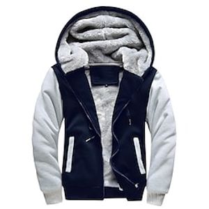 Men's Zip Hoodie Sweatshirt Fuzzy Sherpa Hoodie Jacket Jacket Fleece Hoodie Wine Red Black Red Blue Dark Gray Hooded Splicing Fleece Cool Winter Fall  Winter Clothing Apparel Hoodies Sweatshirts  miniinthebox