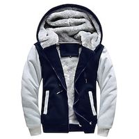 Men's Zip Hoodie Sweatshirt Fuzzy Sherpa Hoodie Jacket Jacket Fleece Hoodie Wine Red Black Red Blue Dark Gray Hooded Splicing Fleece Cool Winter Fall  Winter Clothing Apparel Hoodies Sweatshirts  miniinthebox - thumbnail