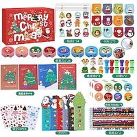 Christmas Advent Calendar Blind Box,2023 Christmas Stationery Set Children's Classroom Exchange Gift Santa Claus Pencil Ruler Christmas Gift Cup Lightinthebox - thumbnail