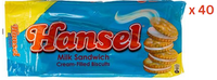 Hansel Milk Sandwich Cream Filled Biscuits, 10 X 31G - Pack Of 1 Pack Of 40 (UAE Delivery Only)