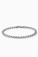 Cuban Chain Bracelet in Sterling Silver , 4mm Cuban Chain Bracelet in Sterling Silver , 4mm