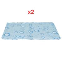 Trixie Cooling Mat With Water Drops Design For Dogs - Blue 50X40cm (Pack Of 2)