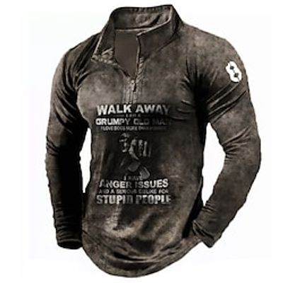 Men's Zip Up Sweatshirt Pullover Coffee Half Zip Skull Letter Graphic Prints Zipper Print Daily Sports 3D Print Basic Designer Casual Spring   Fall Clothing Apparel Hoodies Sweatshirts  Long Sleeve miniinthebox