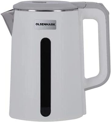Olsenmark Electric Double Layer Kettle, White/Silver - OMK2241