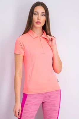 Womens Marker Zip Polo Coral Womens Marker Zip Polo Coral