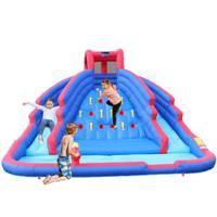 Megastar Inflatable Niagra Waterfall Park With Climbing Wall And Dual Slides- 3.89 X 3.39 X 2.4 M, Blue