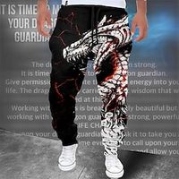 Dragon Guardian x LU | Men's Dragon Mythical Creature Dark Style Streetwear Sweatpants Lightinthebox