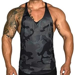 Men's Tank Top Vest Top Undershirt Sleeveless Shirt Camo / Camouflage Crew Neck Hot Stamping Outdoor Street Sleeveless Print Clothing Apparel Cotton Fashion Casual Breathable Comfortable miniinthebox