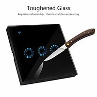 UBARO Touch Switch EU Standard White Crystal Glass Panel Light Switch Ac230v Switch 1Gang Single Control Wall Lamp Touch Switch miniinthebox - thumbnail