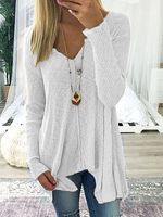 Women's long sleeved solid color top