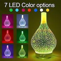 Essential Oils Diffuser 3D Colorful Glass Vase Aromatherapy Machine Fragrance Home Aroma Nebulizer Diffuser 7-Color Change Lightinthebox - thumbnail