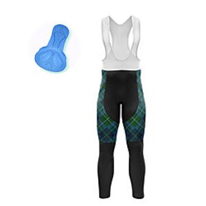 21Grams Men's Cycling Bib Tights Spandex Bike Bib Tights Quick Dry Moisture Wicking Sports Plaid Checkered Green Mountain Bike MTB Road Bike Cycling Clothing Apparel Bike Wear  Athleisure Lightinthebox
