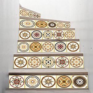 Creative 3d Staircase Stickers Mandala Pattern Diy Imitation Decorative Home Stickers Waterproof 3d Stereo Wall Stickers Lightinthebox