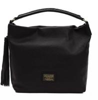 Pompei Donatella Elegant Black Leather Shoulder Bag (PODO-5798)